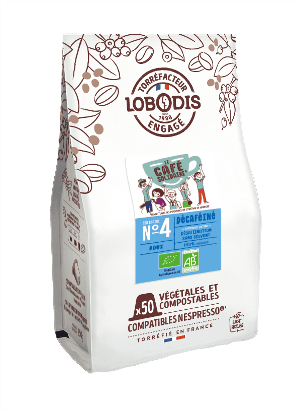 café solidaire numéro 4 Lobodis décaféine capsules compatible nespresso entreprise