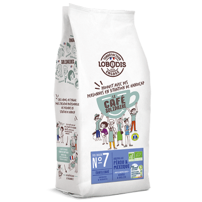 le café solidaire numéro 7 arabica robusta issu de l'agriculture biologique, noté Planet score B